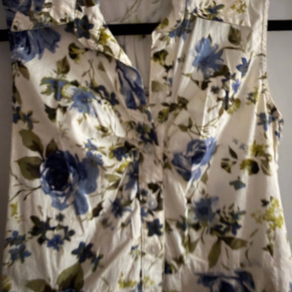 EASTER / SPRING DRESS 💐 IZ Byer collared blue rose floral fit and flare dress - Picture 4 of 7